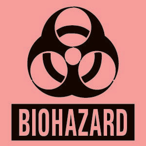 Timemed - Pre-Printed Label Warning Label Fluorescent Red Paper Biohazard / Symbol Black Biohazard 1 X 1 Inch - BH-11