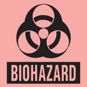 Precision Dynamics TimeMed Pre-Printed Label Timemed Warning Label Biohazard Fluorescent Red 1 X 1 Inch - BH-11