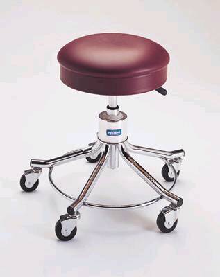 Pedigo Products - Exam Stool Backless Spin Lift Height Adjustment 5 Casters Black - P-536-GS-BLK