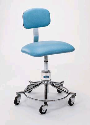 Pedigo Products Exam Stool Backrest Pneumatic Height Adjustment 5 Casters - P-555-GS-BLK