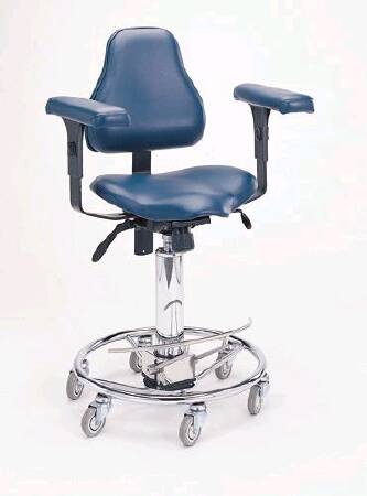 Pedigo Products - Surgeon Stool Backrest Pneumatic Height Adjustment 6 Casters - P-7000-BLK