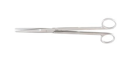 Miltex - Dissecting Scissors Mayo 9 Inch Length OR Grade German Stainless Steel NonSterile Finger Ring Handle Straight Beveled Blades Sharp Tip / Sharp Tip - 5-128