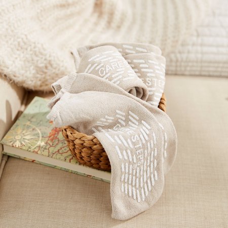 Care-Steps - Slipper Socks Large Tan Above the Ankle - 80104