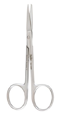Miltex - Iris Scissors Knapp 4 Inch Length OR Grade German Stainless Steel NonSterile Finger Ring Handle Straight Blade Sharp Tip / Blunt Tip - 18-1420