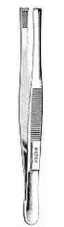 Miltex Miltex Tissue Forceps Stille 5 Inch OR Grade Stainless Steel (German) NonSterile NonLocking Thumb Handle Straight 4 X 5 Teeth, Serrated Tip - 6-110