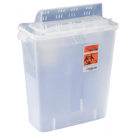Cardinal In-Room Sharps Container 1-Piece 11-1/2 H X 13-3/4 W X 6 D Inch 8 Quart Translucent Horizontal Entry Lid - 85321