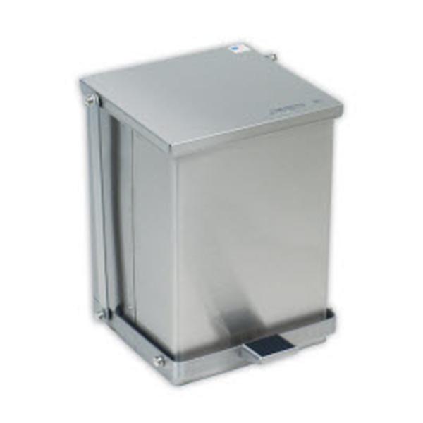 Detecto Scales Co Can Trash Ss 8Gal Step-On Pedal Full-Width Hinge Lid Silver Square Each - C-32