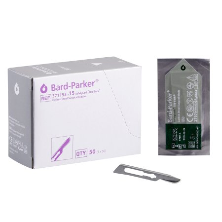 Bard-Parker SafetyLock Rib-Back - Surgical Blade Carbon Steel No. 15 Sterile Disposable Individually Wrapped - 371153