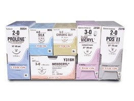 Coated Vicryl - Suture with Needle Absorbable Coated Violet Suture Braided Polyglactin 910 Size 9 - 0 4 Inch Suture Double-Armed 6.5 mm Length 3/8 Circle Spatula Needle - V950G