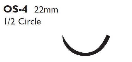 Ethibond - Suture with Needle Nonabsorbable Coated Green Suture Braided Polyester Size 2 30 Inch Suture 1-Needle 22 mm Length 1/2 Circle Reverse Cutting Needle - X519H