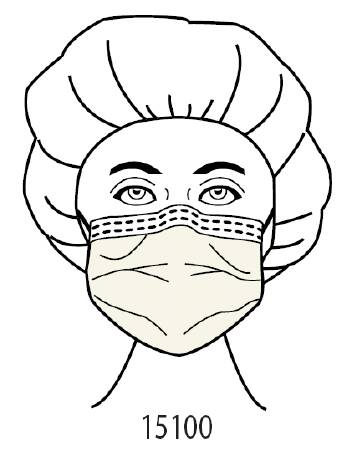 Precept Medical Products Procedure Mask Pleated Earloops One Size Fits Most Yellow - 15100