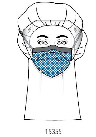 FluidGard - Surgical Mask Anti-fog Foam Pleated Tie Closure One Size Fits Most Blue Diamond NonSterile ASTM Level 3 Adult - 15320