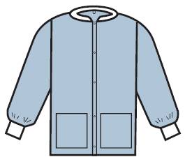 Precept Medical Products Warm-Up Jacket Blue Large Long Sleeves Hip Length - 1721L