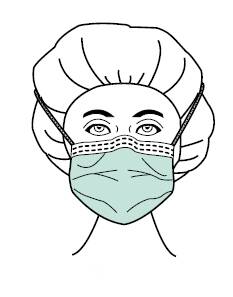 Precept Medical Products Comfort-Cool Surgical Mask Pleated Ties One Size Fits Most Blue - 65 3010