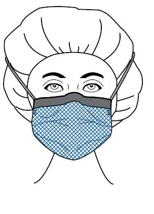 DualGard - Surgical Mask with Eye Shield Anti-fog Film Pleated Tie Closure One Size Fits Most Blue Diamond NonSterile Not Rated Adult - 65-3344