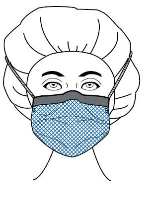Precept Medical Products Dual-Gard Surgical Mask with Eye Shield Pleated Ties One Size Fits Most Blue Diamond - 65 3344