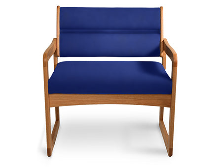 Hausmann Oak Bariatric Arm Chair, "Navy Blue" - 30" x 23¼" x 33½", - 2165