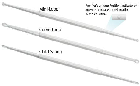 Premier Dental Products Premier Ear Curette premier 7-1/2 Inch Length Double-ended Handle Curved Loop Tip - 1038042