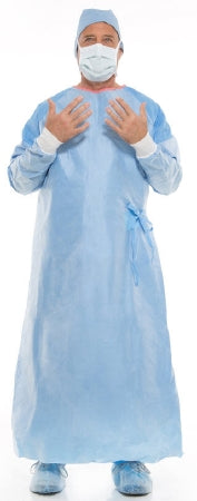 O&M Halyard Inc Ultra Film Reinforced Surgical Gown with Towel ULTRA X-Large Unisex AAMI Level 4 Sterile Blue - 95421