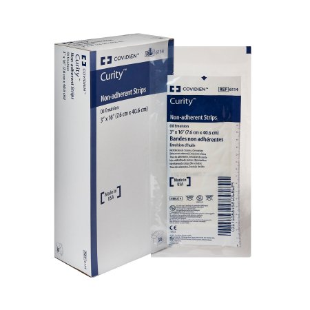 Curity - Oil Emulsion Impregnated Dressing 3 X 16 Inch Mesh / Knitted Fabric Oil Emulsion Blend Sterile - 6114-