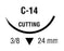 Covidien - Suture with Needle Absorbable Uncoated Undyed Suture Plain Gut Size 2 - 0 30 Inch Suture 1-Needle 24 mm Length 3/8 Circle Reverse Cutting Needle - SG-823