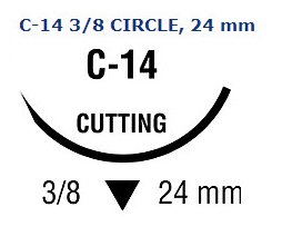 Covidien Polysorb Suture with Needle Absorbable Coated Undyed Suture Braided Polyester Size 2-0 30 Inch Suture 1-Needle 24 mm Length 3/8 Circle Reverse Cutting Needle - SL823