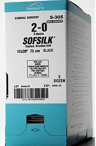 Covidien Sofsilk Suture without Needle Braided Silk Nonabsorbable Coated Size 2 - 0 18 Inch Suture - S185