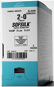 Sofsilk - Suture without Needle Braided Silk Nonabsorbable Coated Size 3 - 0 24 Inch Suture - S-244