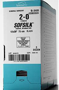 Sofsilk - Suture without Needle Braided Silk Nonabsorbable Coated Size 2 - 0 30 Inch Suture - S-305