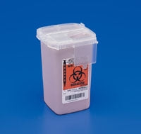 Cardinal SharpSafety Phlebotomy Sharps Container 1-Piece 11 H X 10-3/4 W X 4-3/4 D Inch 1 Quart Translucent Horizontal Entry Lid - 8900MW