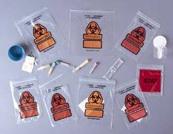 Color Coded Top - Specimen Transport Bag with Document Pouch 6 X 9 Inch Zip Closure STAT / Biohazard Symbol / Storage Instructions NonSterile - Q612