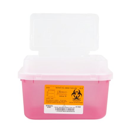 Sharps - Container 6-3/4 H X 10 W X 7 D Inch 2 Gallon Translucent Red Base / Translucent Lid Horizontal Entry Hinged Snap On Lid - 8706T