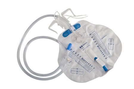 Cardinal Dover Urinary Drain Bag Anti-Reflux Valve / Splashguard II Drain Spout 2000 mL Vinyl - 6208-