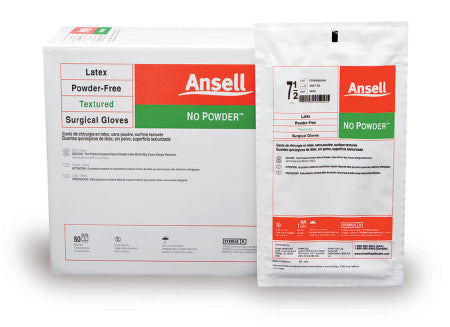 Ansell No Powder Surgical Glove Size 6 Sterile Latex Standard Cuff Length Fully Textured Ivory Not Chemo Approved - 8602