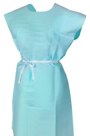 McKesson McKesson Patient Exam Gown One Size Fits Most Adult NonSterile Teal - 18-973
