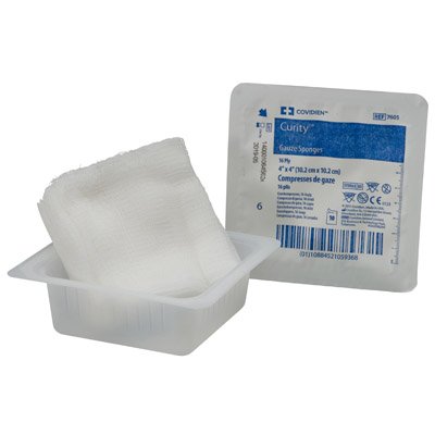 Cardinal Curity Gauze Sponge Gauze 8-Ply 4 X 4 Inch Square Sterile - 6318-