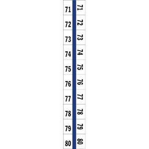 Tabbies Numerical Exhibit Index Tabs, Blue Color Edge - 1/2" in, - 5 packs per Box