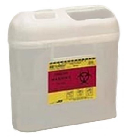 BD - Sharps Container 11-7/10 H X 11-3/5 W X 4-1/2 D Inch 5.4 Quart Pearl Base / Pearl Lid Horizontal Entry Counter Balanced Cylinder Lid - 305425