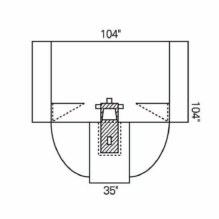O&M Halyard Inc Abdominal Drape Laparoscopy / Pelviscopy Drape 104 W X 35 W X 104 L Inch Sterile - 89222