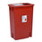 SharpSafety - Sharps Container 18-3/4 H X 18-1/4 W X 12-3/4 D Inch 12 Gallon Red Base / Clear Lid Vertical Entry Sliding Lid - 8935