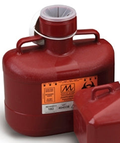 Medegen Medical Products LLC Sharps Container 2-Piece 11 H X 12 W X 9 D Inch 12 Quart Red Vertical Entry Lid - 186W