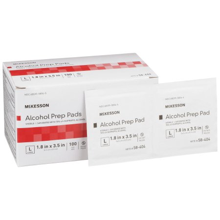 McKesson - Alcohol Prep Pad 70% Strength Isopropyl Alcohol Individual Packet Large Sterile - 58-404