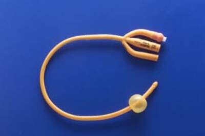 Teleflex Medical Rusch Gold Foley Catheter 3-Way Standard Tip 5 cc Balloon 16 Fr. Silicone Coated Latex - 183405160