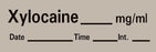 Timemed - Drug Label Anesthesia Label Xylocaine_mg/mL Date_Time_Int_ Gray 1/2 X 1-1/2 Inch - AN-105