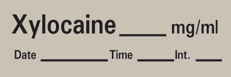 Precision Dynamics TimeMed Pre-Printed Label Timemed Anesthesia Label Xylocaine Gray 1-1/2 X 1/2 Inch - AN-105