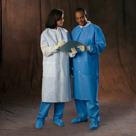 Basic Plus - Lab Coat White Small Knee Length Disposable - 10020