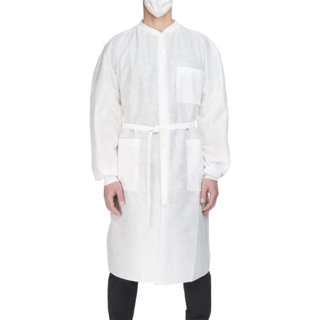Basic Plus - Lab Coat White X-Large Knee Length Disposable - 10023