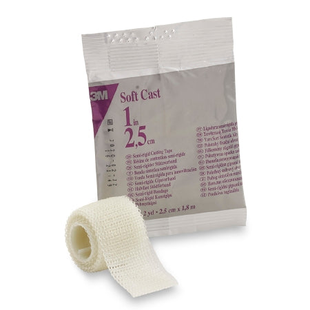 3M Scotchcast Soft Cast - Cast Tape 1 Inch X 6 Foot Fiberglass White - 82101