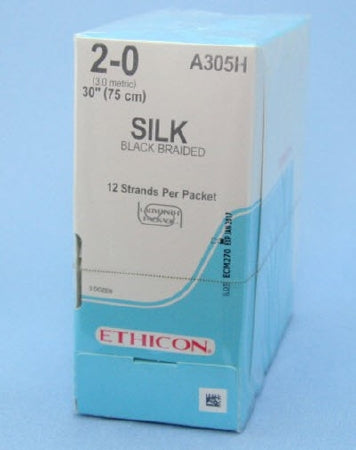 J & J Healthcare Systems Perma - Hand SUTUPAK Suture without Needle Braided Silk Nonabsorbable Coated Size 2 - 0 30 Inch Suture - SA85H
