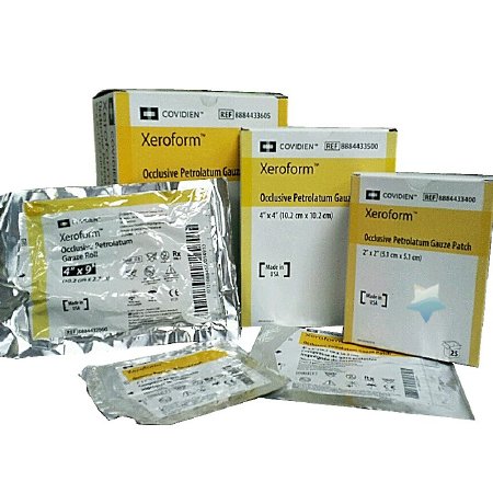 Cardinal Xeroform Petrolatum Impregnated Dressing 4 Inch X 3 Yard Gauze Bismuth Tribromophenate / Petrolatum Sterile - 8884432000